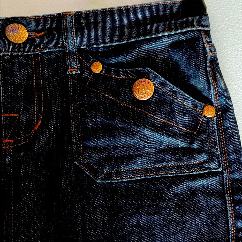 Rock & Republic Dark Wash Blue Jean Skirt Size 24 - Picture 4 of 7